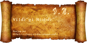 Világi Niobé névjegykártya